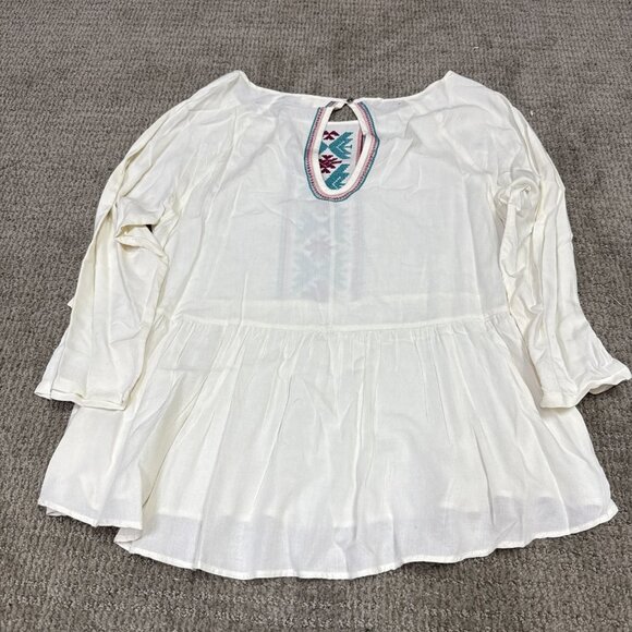 Roxy Blouse Ivory Long Sleeve Women’s Size Medium NWT - Picture 11 of 12